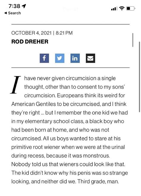 Late Night Open Thread: Rod Dreher’s Primitive Root Weiner .